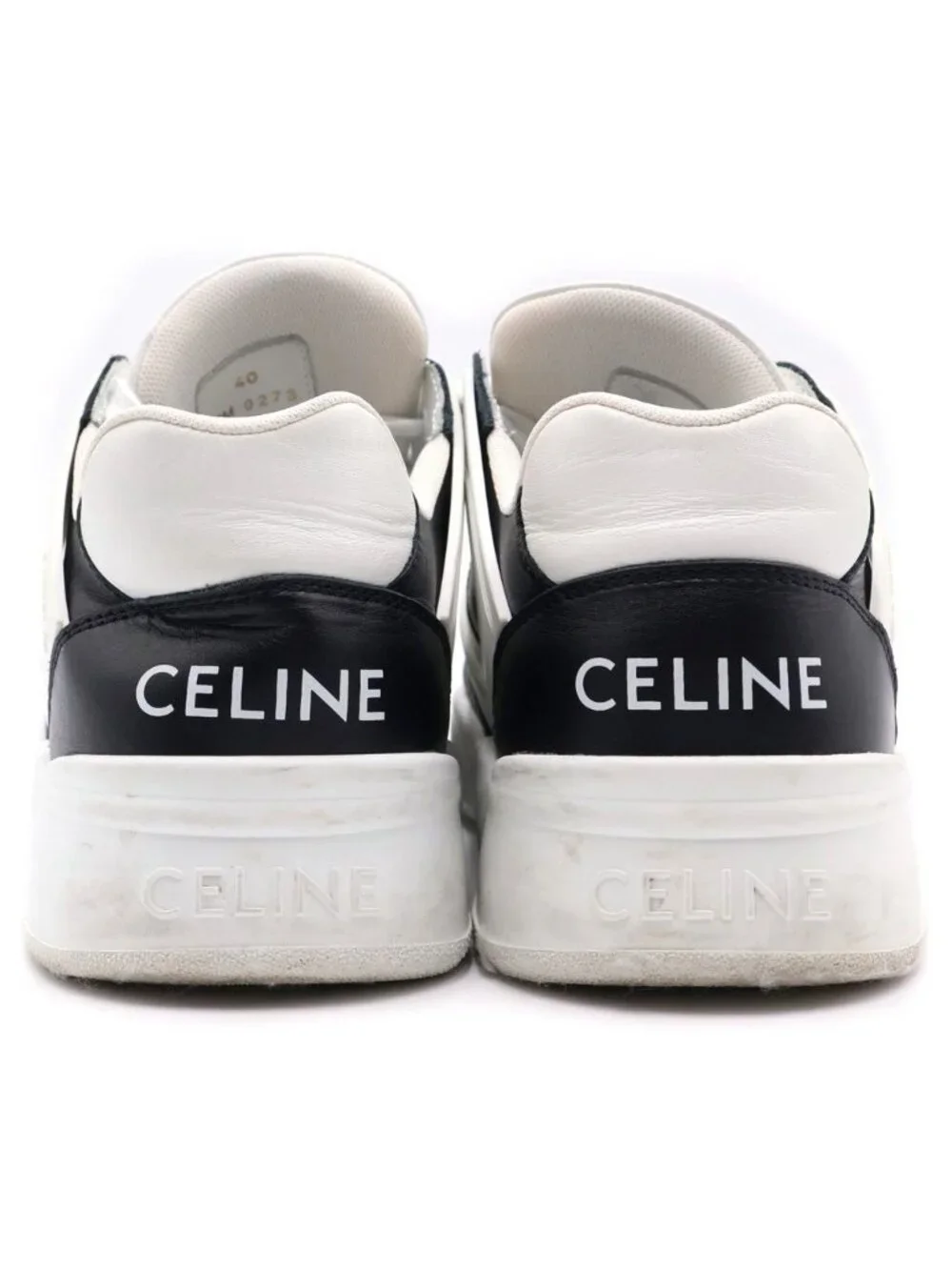 Celine Eddie Era Leather Trim Low Cut Sneakers White